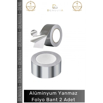 #YanmazBant Yüksek Isıya Dayanıklı 350 Derece Yalıtım Bacası Borusu Yapışkanlı Alüminyum Yanmaz Folyo Bant - 2 Adet