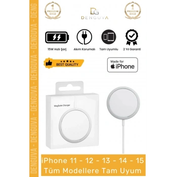 #ŞarjAleti 15W Hızlı Magsafe iPhone 12 13 14 15 Manyetik Masaüstü Uyumlu Wireless Charger Adaptörü