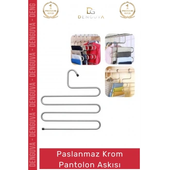 #PantolonAskısı Şık Metal Yer Tasarrufu Sağlayan Lüks Kaliteli Dolap Paslanmaz Krom Pantolon Askısı