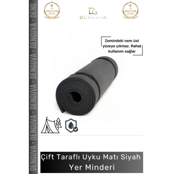 #UykuMatı Taşıma Askılı Kaymaz Pilates Yoga Fitness Kamp Spor Konforlu Uyku Matı Siyah Yer Minderi