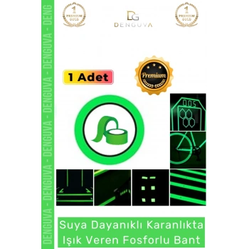 #ReflektörBant 4 Metre Yeşil Fosforlu Fotolümen Işıldayan İkaz Kendinden Yapışkanlı Reflektör Bant