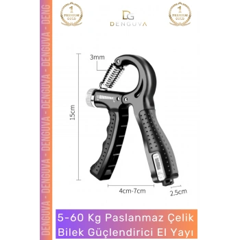 #ElYayı Kaliteli Paslanmaz Çelik Sayaçlı Ayarlanabilir Antrenman El Yayı Spor Aleti 560 Kg Bilek Güçlendirici