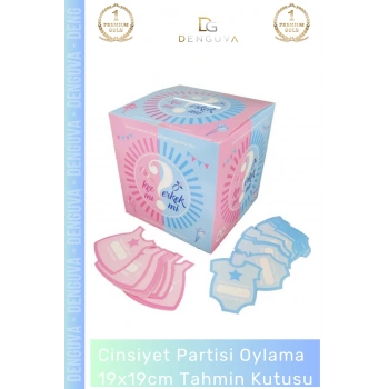 #TahminKutusu Cinsiyet Partisi Kız Erkek Selefonlu Bristol Karton Parti Oylama 19x19cm Tahmin Kutusu