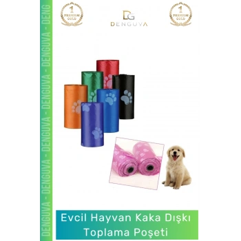 #EvcilHayvanDışkıTorbası Köpek Kaka Toplama Hijyenik Sızdırmaz Doğa Dostu Poşeti Torbası 4 Paket 60 Adet Rulo