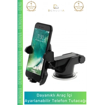 #TelefonTutacağı Güçlü Vantuzlu Dayanıklı Silikon Pedli Evrensel Tablet Siyah Araba Içi Telefon Tutacağı