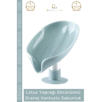 #Sabunluk Vantuzlu Silikon Banyo Mutfak Lavabo Kendi Kendine Boşaltan Su Tutmaz Giderli Katı Sabunluk - 1 Adet