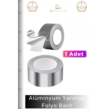 #FolyoBant Yanmaz Alüminyum Yüksek Isıya Dayanıklı Yalıtım Sızdırmaz Folyo Bant 45mm 5mt - 1 Adet