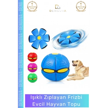 #Frizbi Işıklı Zıplayan Köpek Oyuncağı İnteraktif Esnek Dayanıklı Parlayan Frizbi Evcil Hayvan Topu - 1 Adet