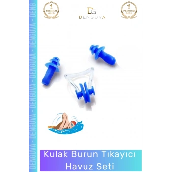 #KulakTıkacı Su Geçirmez Silikon Profesyonel Yüzücü Kulak Tıkacı Burun Klipsli Su Burun Tıkayıcı Havuz Seti