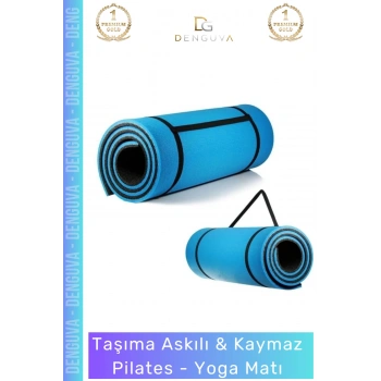#YogaMinderi Taşıma Askılı Konfor Kamp Pilates Yoga Spor Kaymaz Meditasyon Minderi 16mm Mat