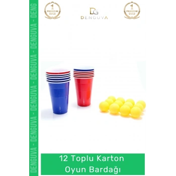 #OyunBardağı Renkli Büyük Boy Bira Kupası Karton Set Eğlenceli Aktivite Parti 12 Toplu Oyun Bardağı