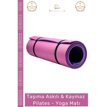#YogaMatı Taşıma Askılı Kaymaz Pilates Yoga Fitness Kamp Meditasyon Minderi 10mm Mat