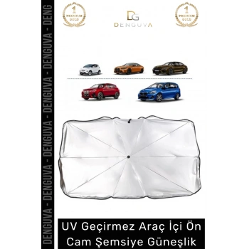 #CamGüneşlik Titanyum Gümüş Kaplı UV Koruyucu Isı Yalıtımlı Katlanır Araç Ön Cam Şemsiye Güneşlik