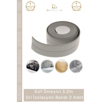 #İzolasyoBandı Su Sızdırmaz Lavabo Küvet Kenar Bandı 32 Mt İthal PE Malzeme Gri İzolasyon Bant 1 Adet