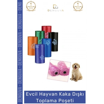 #KakaPoşeti Köpek Kaka Poşeti Sızdırmaz Dayanıklı Hijyenik Evcil Hayvan Malzemesi 4 Paket 60 Adet Rulo