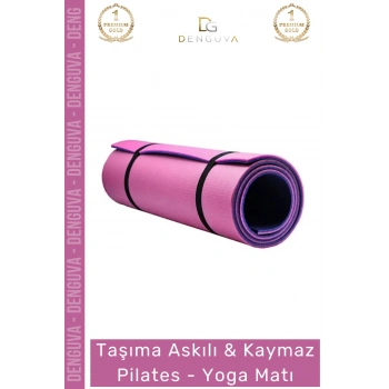 #YogaMatı Taşıma Askılı Dayanıklı Konfor Kamp Pilates Yoga Fitness Meditasyon Minderi 16mm Mat