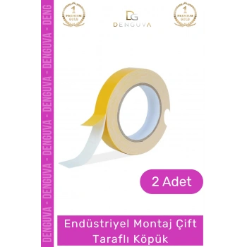 #KöpükBant Çift Taraflı Güçlü Yapışkanlı Sabitleyici Endüstriyel Montaj Köpük Bant 10mt - 2 Adet
