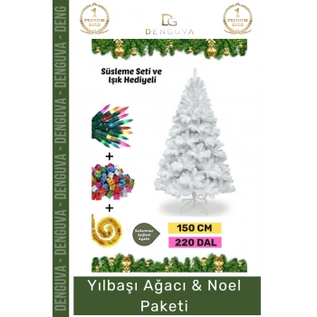 #NoelPaketi Yılbaşı Çam Ağacı Ev Ofis Dekorasyonu Kaliteli Sık Dallı Noel Paketi 150 Cm 220 Dal
