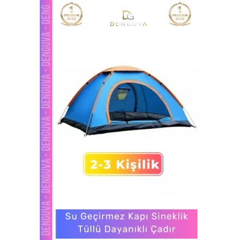 #KampÇadırı Su Geçirmez Sineklikli Hafif Taşınabilir Festival Kolay Kurulum 2-3 Kişilik Kamp Çadırı