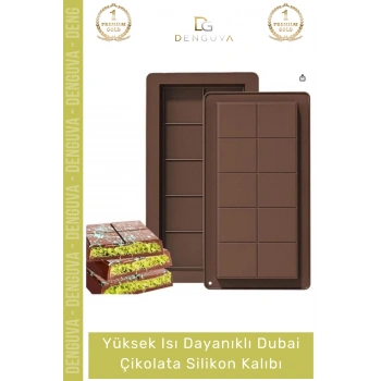 #ÇikolataKalıbı Esnek Kaliteli Profesyonel Mutfak Tasarım Isı Dayanıklı Dubai Çikolata Silikon Kalıbı - 2 Adet