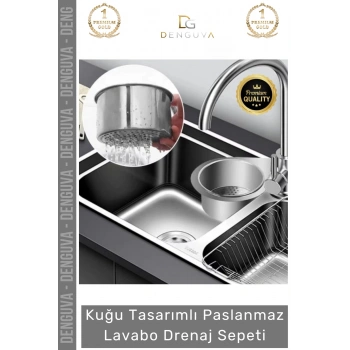 #DrenajSepeti Kuğu Tasarım Paslanmaz Çelik Mutfak Düzenleyici Asılabilen Etkili Lavabo Drenaj Sepeti