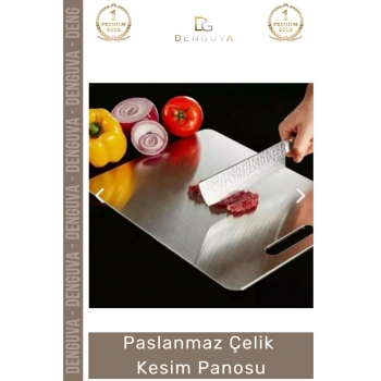 #KesmePanosu Paslanmaz Çelik Dayanıklı Hijyenik Kaymaz Yüzey Profesyonel Modern Meyve Et Kesim Panosu
