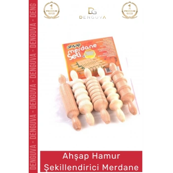 #OyunMerdanesi Kayın Ahşap 5li Set Oyun Hamuru Aktivite Eğitici Oyuncak Motor Beceri Bebek Çocuk Merdane 5li Set