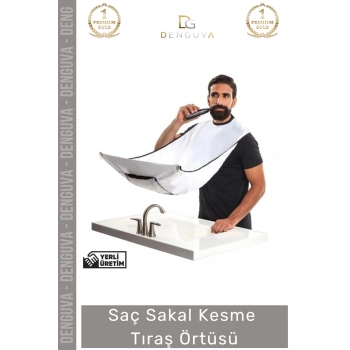 #TıraşÖrtüsü Vantuzlu Pratik Ev Tipi Kıl Toplama Önlüğü Apronu Saç Sakal Kesme Beyaz Tıraş Örtüsü