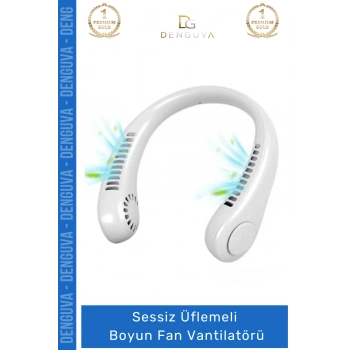 #BoyunVantilatörü USB Şarjlı Taşınabilir Mini Sessiz Giyilebilir Şisel Serinletici Üflemeli Boyun Fan Vantilatörü