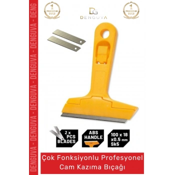 #BoyaBıçağı Cam Kazıma Bıçak Seti 100mm Kalıntı Tortu Sıyırma Aparatı 2 Adet Yedek Bıçak Hediyeli