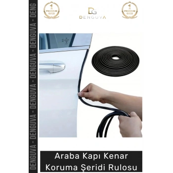 #FitilŞerit Otomobil Kapı Kenar Metal Klipsli Kauçuk Esnek Darbe Çizilme Koruma Fitil Şeridi Rulosu