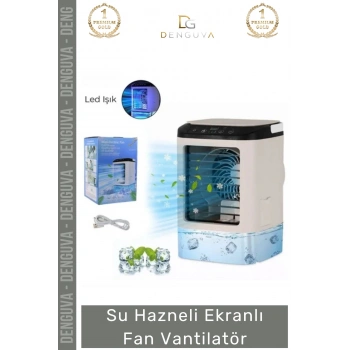 #Vantilatör Dijital Sessiz Kompakt Modern USB Nemlendirici Soğutucu Hazneli Ekranlı Fan Vantilatör