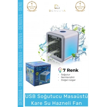 #MasaüstüFan USB Led Işıklı Portatif Soğutucu Nemlendirici Sessiz 18x18 Masaüstü Kare Su Hazneli Fan