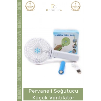 #Vantilatör USB Şarjlı Mini El Fanı Sessiz Katlanabilir Beyaz Pervaneli Soğutucu Küçük Vantilatör
