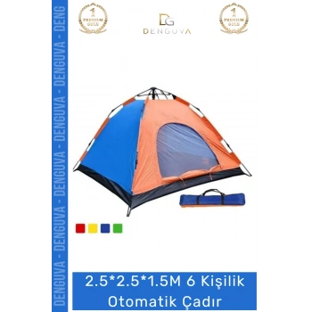 #Çadır Su Geçirmez Pratik Kurulum Geniş Kamp Outdoor Ferah 6 Kişilik Otomatik Çantalı Çadır