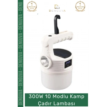 #ÇadırLambası 300W Şarjlı Su Geçirmez Profesyonel Güçlü Taşınabilir LED 10 Modlu Kamp Çadır Lambası