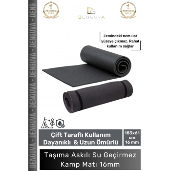 #YogaMatı Taşıma Askılı Dayanıklı Uzun Ömürlü Konfor Serisi Pilates Yoga Minderi 16mm Kamp Matı