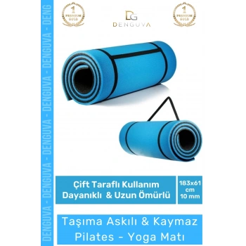 #YogaMatı Taşıma Askılı Kaymaz Pilates Yoga Kamp Spor Fitness Konfor Meditasyon Minderi 10 mm Mat