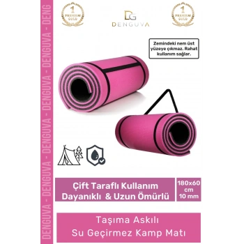 #KampMatı Taşıma Askılı Dayanıklı Konfor Pilates Kaymaz Kamp Matı Yer Minderi 10 mm
