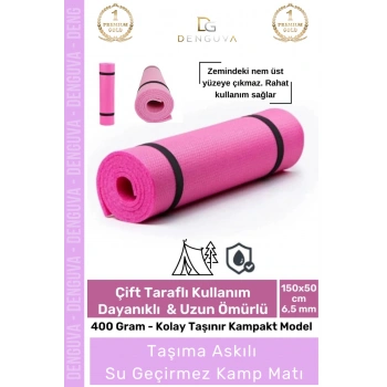 #KampMatı Kaymaz Pilates Yoga Aerobik Fitness Taşıma Askılı Konforlu Kamp Matı Yer Minderi 6,5mm
