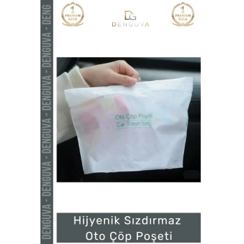 #HijyenPoşeti Su Geçirmez Yapışkanlı Pratik Oto Araba Araç İçi Sızdırmaz Torpido Hijyen Çöp Poşet 20 Adet