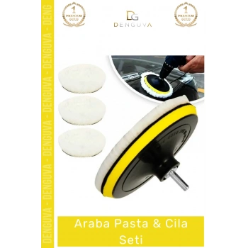 #PastaCila Profesyonel Parlatıcı Yün Keçe Süngerli Pratik Parlaklık Veren Araba Pasta Cila Seti