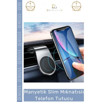 #TelefonTutucu L Tipi Slim Araç Havalandırma Klima Stabil Manyetik Mandallı Mıknatıslı Telefon Tutucu