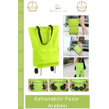 #PazarArabası Pratik Fonksiyonel Tekerlekli Alışveriş Taşıma Çantası Kamp Katlanabilir Pazar Arabası