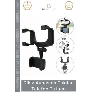 #TelefonTutucu Araba Araç İçi 360 Derece Döner Ayarlı Navigasyon Dikiz Aynasına Takılan Telefon Tutucu