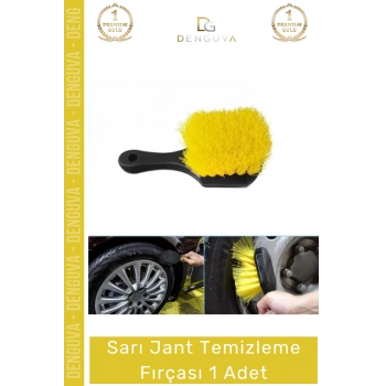 #TemizlemeFırçası Sarı Ergonomik Saplı Profesyonel Oto Bakım Ürünü Güçlü Sert Kıllı Jant Temizleme Fırçası