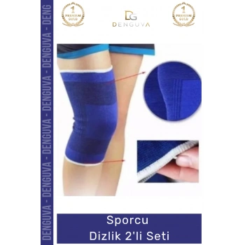 #SporcuDizliği Profesyonel Kompresyon Destekli Ergonomik Esnek Nefes Alan Fit Örme Sporcu Dizlik 2li Seti