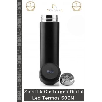 #LedTermos Çelik Sızdırmaz Filtreli Dokunmatik Akıllı Isı Göstergeli Dijital Led Termos 500 Ml