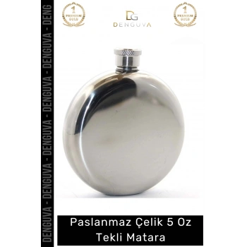 #TermosMatara Paslanmaz Çelik Soğuk Tutan Taşınabilir Şık Kaliteli Alkollü 5 Oz Tekli İçecek Matara