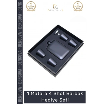 #ShotTermos Çelik Matara Kahve Muhafaza Kutusu Paslanmaz Piknik Outdoor 4 Shot Bardak Hediye Seti